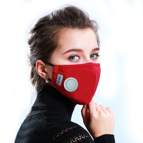 Breath Valve PM2.5 Mouth Mask Anti-Virus, Influenza, Anti-Dust Anti Pollution Mask Cloth Activated carbon filter respirator